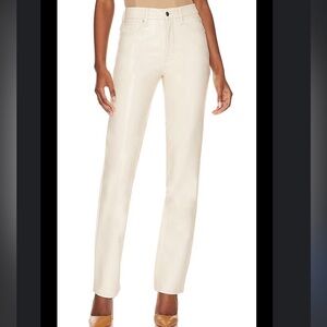 Good American Cream Better Than Leather Good Icon Pants Size 6